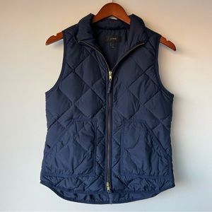 J. Crew Quilted Excursion Puffer Vest in Navy